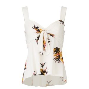 A.L.C. Nova Silk Blouse 8 White Peach Pink